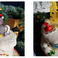 Пушистая техника лепки. Новогодняя мышка