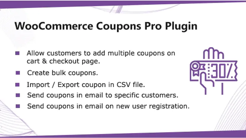 WoCommerce - Скидочные купоны