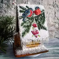 Пряничный домик со снегирями