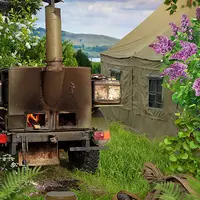 Фотошаблон "На привале"