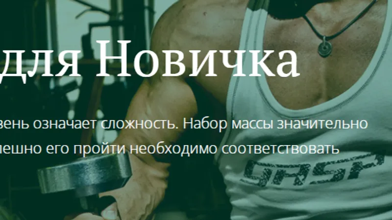 Курс 3. Набор массы для новичка