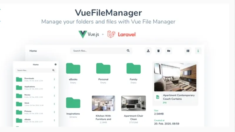 LARAVEL Файл-менеджер на Vue для вашего сайта