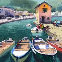 Солнечная Италия акварелью