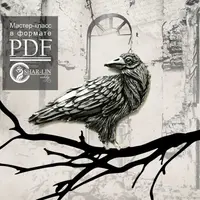 Кабошон Ворон из полимерной глины