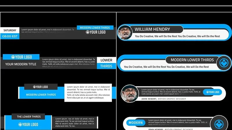 AE Lower Thirds плашки, всплывающие окна, инфо панели