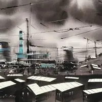 Индустриальный пейзаж. Южная ТЭЦ. Трихром