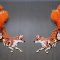 Вышивка-аппликация "Лисички"