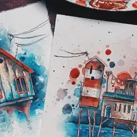 Акварельный мини-курс Бродячие дома