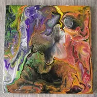 Текстура разных камней в технике Fluid Art