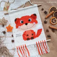 МК по вязанию настенного панно Лисенок