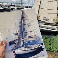 Зимний марафон: Парус, закат и темная вода