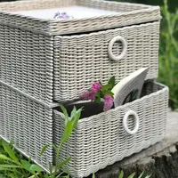 Плетение авторского комода с выдвижными ящиками из бумажной лозы