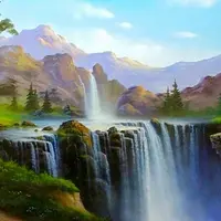 Пейзаж с водопадом