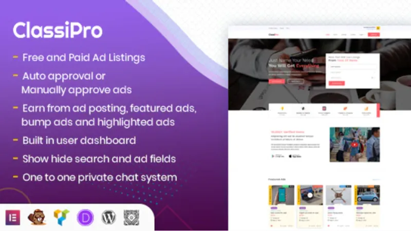 Classipro - Classified Ads WordPress Plugin - плагин директорий и объявлений