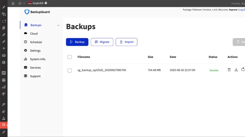BackupGuard - плагин бекапа с самым понятным красивым интерфейсом