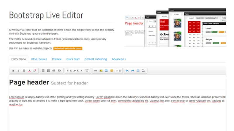 Bootstrap WYSIWYG редактор