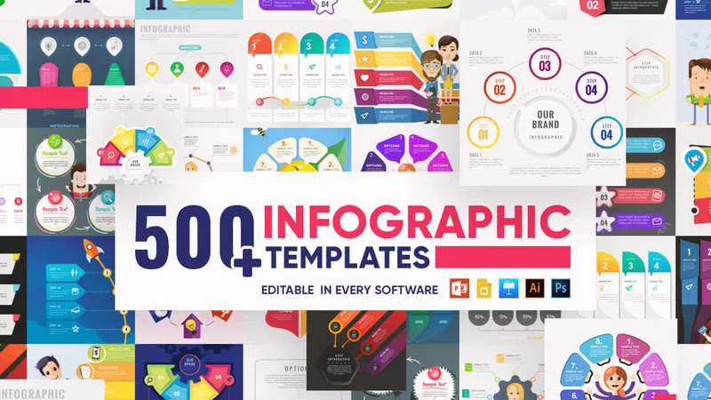 Набор шаблонов векторной инфографики Ultimate Infographic Template Collection Mega Bundle
