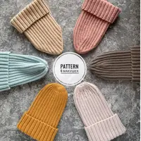 Шапка резинкой 2*2 с шестью вариантами макушек