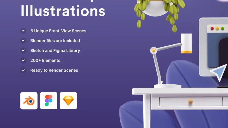 Cubbies v2.0 3D Workspace Illustrations