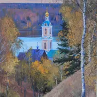 Пейзаж с церковью