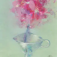 Цветной натюрморт. Цветы в стеклянной вазе