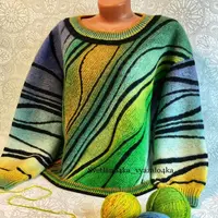 Свитер в технике свинг