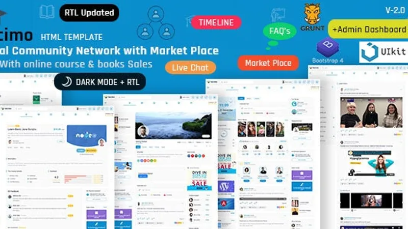 Socimo шаблон социальной сети с маркетплейсом LMS и другие фишки