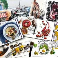 Скетчинг маркерами и акварелью 2.0