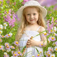 Летний детский фотошаблон «Лето ромашки»