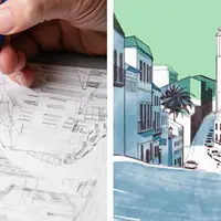 Иллюстрация путешествий: Воссоздайте свое любимое место