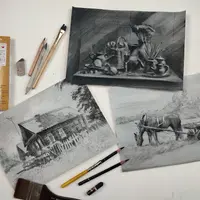 Зарисовки углем и соусом