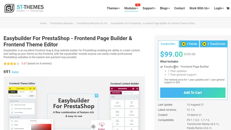Easybuilder For PrestaShop - Frontend Page Builder & Frontend Theme Editor
