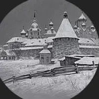 Пейзаж на тонированной бумаге