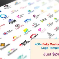 450 Редактируемых шаблонов логотипов и 60 шаблонов визиток
