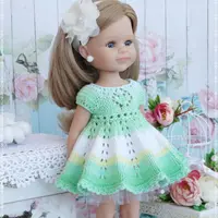 PDF журнал по вязанию спицами наряда "Рубиночка" для кукол Ruby Red