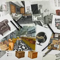 Интерьерный скетчинг маркерами