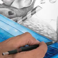 Рисование фантастических животных графитом и акварелью