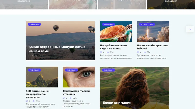 Reboot многоцелевая WordPress тема для повышения скорости и места в поисковой выдаче Вашего сайта