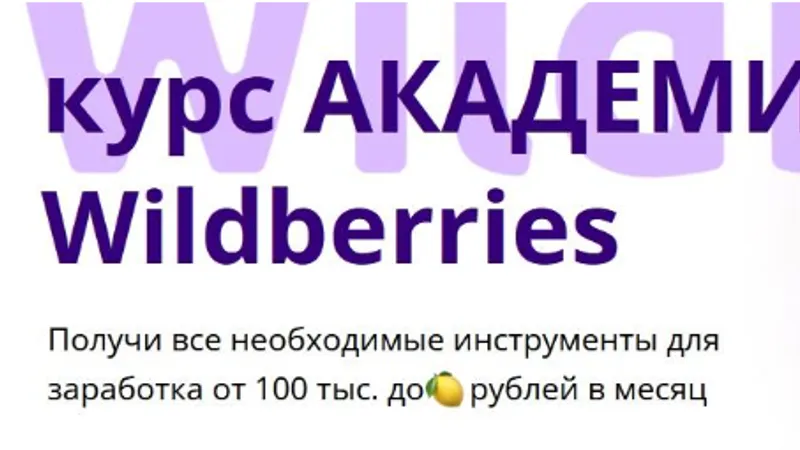 Академия Wildberries. Запуск бизнеса на Wildberries