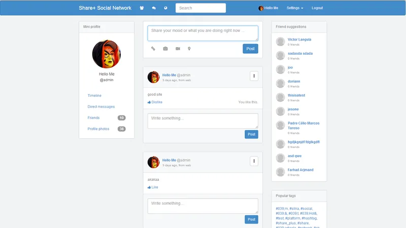 Share+ Мини социальная сеть