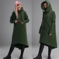 Выкройки платья-толстовки трапеция с капюшоном и митенками