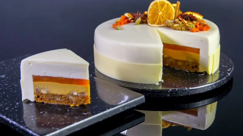 Морковный торт с карамелью и апельсинами
