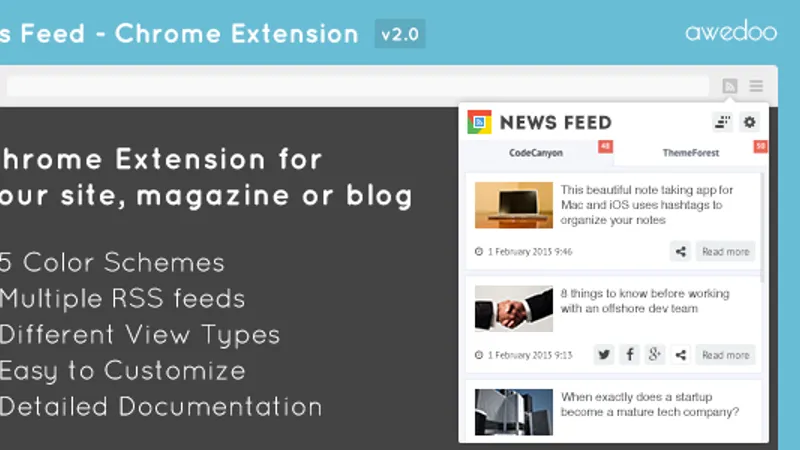 News Feed - Новостное расширение для Chrome