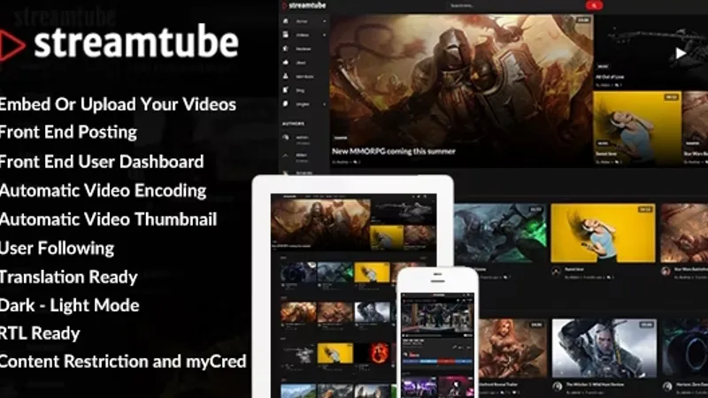 StreamTube - Video Streaming для WordPress