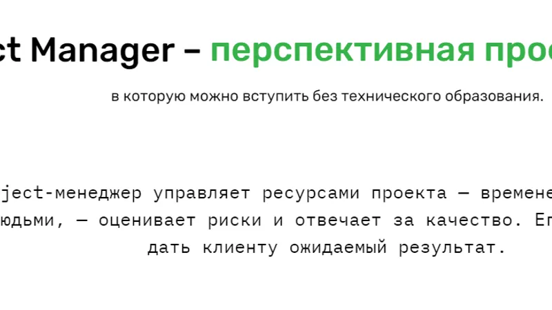 Профессия Project Manager в IT