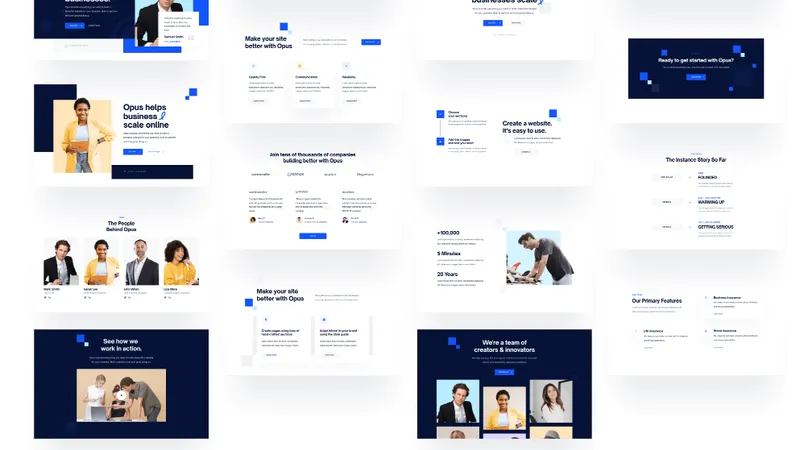Opus - UI Kit Website Template - красивый бизнес шаблон для WebFlow