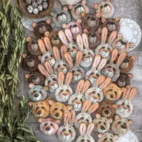 Брошки: зайчик, медвежонок и лисенок