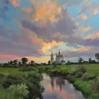 Пейзаж с красивым небом