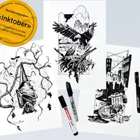 Инктобер. Марафон по современной черно-белой графике