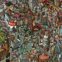 Сюрреалистическая иллюстрация акварелью и тушью